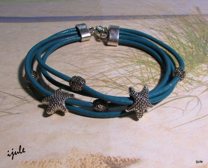 Starfish & Turquoise Leather Bracelet 48